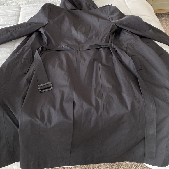 London fog black lined trench coat women’s petite small - Picture 9 of 11
